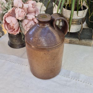 Glazed Stoneware Flagon | Vintage Pot | Vintage Stoneware | Kitchenalia | Salt Glazed Pot | Rustic | Farmhouse | Cider Flagon | Wine Flagon