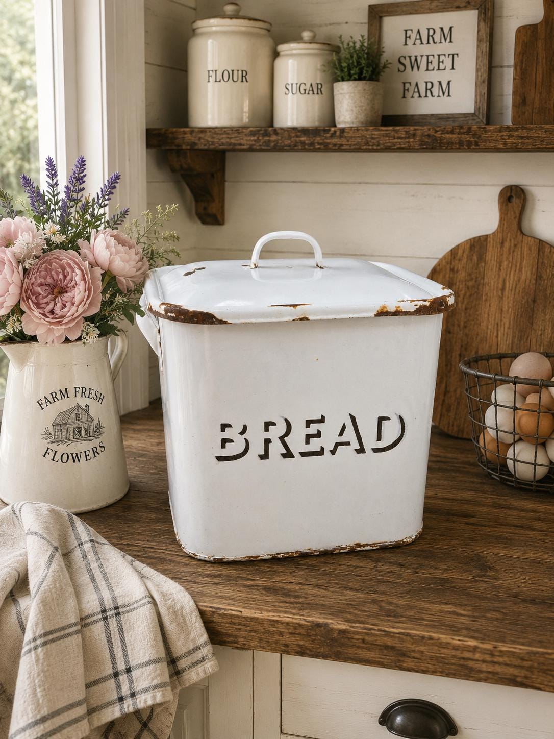 French Enamel Bread Boxes - Etsy UK