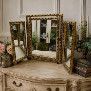 Triple Gilt Mirror - Etsy UK Triple Gilt Mirror - Etsy UK