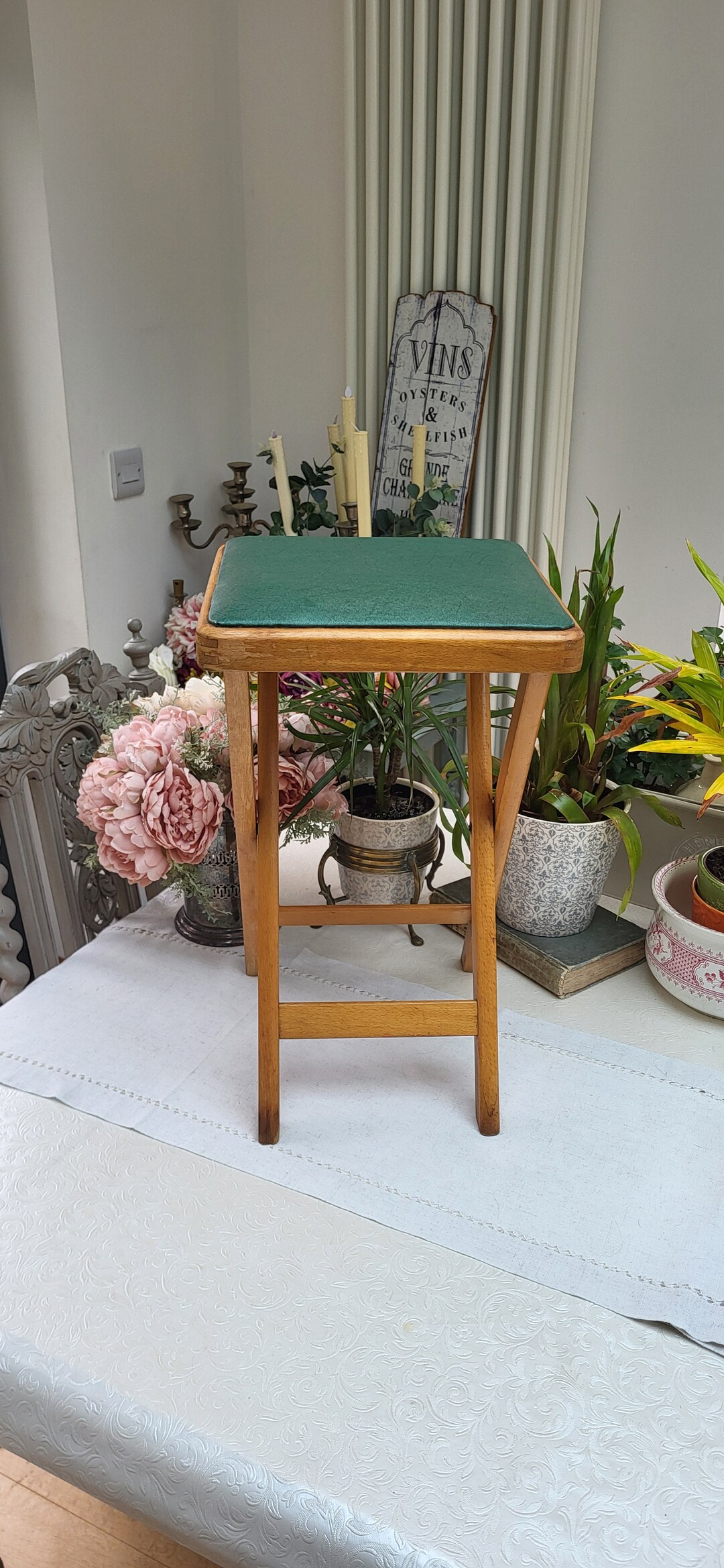 Retro 1970s Folding Kitchen Stool Vintage Stool Stool Wooden Stool ...