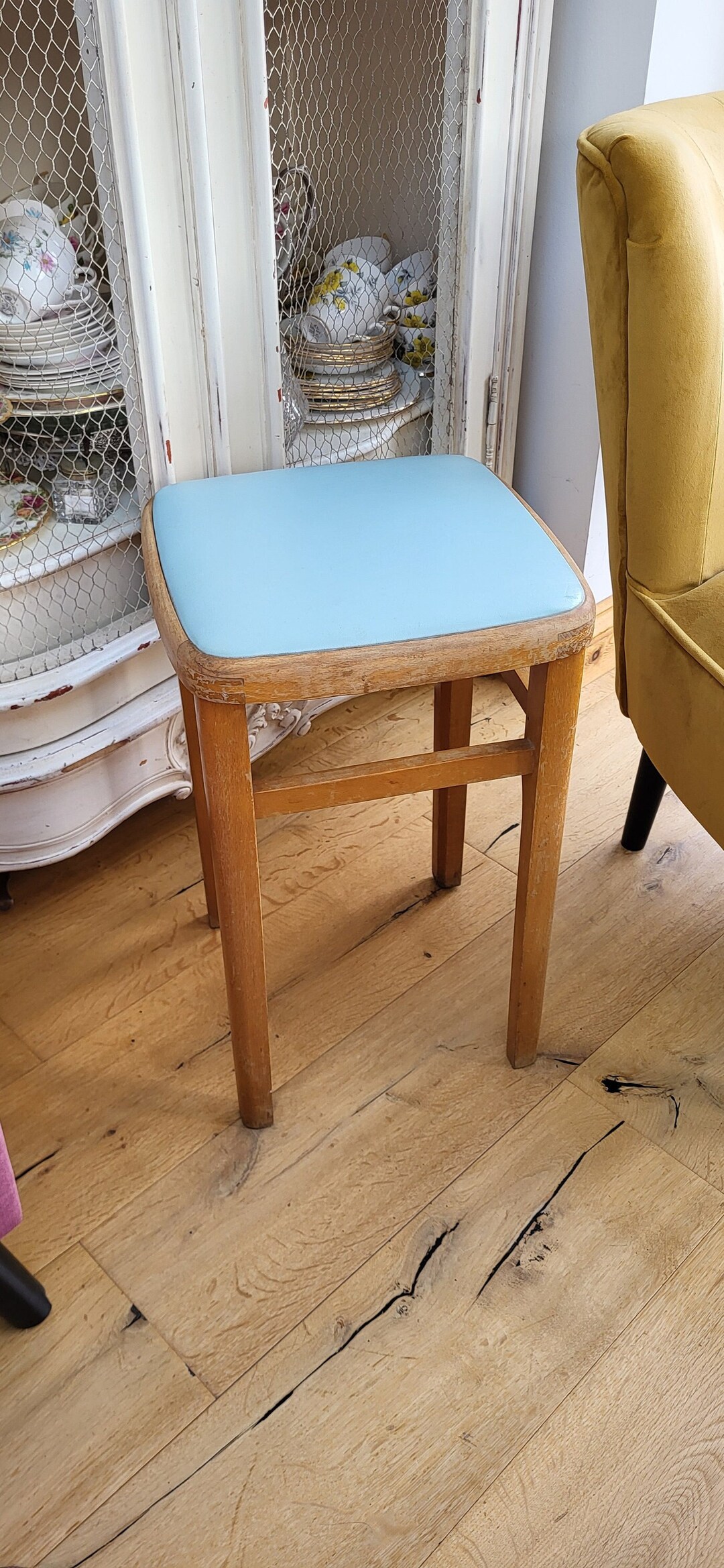 Retro 1970s Kitchen Stool Vintage Stool Vintage Plant Stand Stool ...