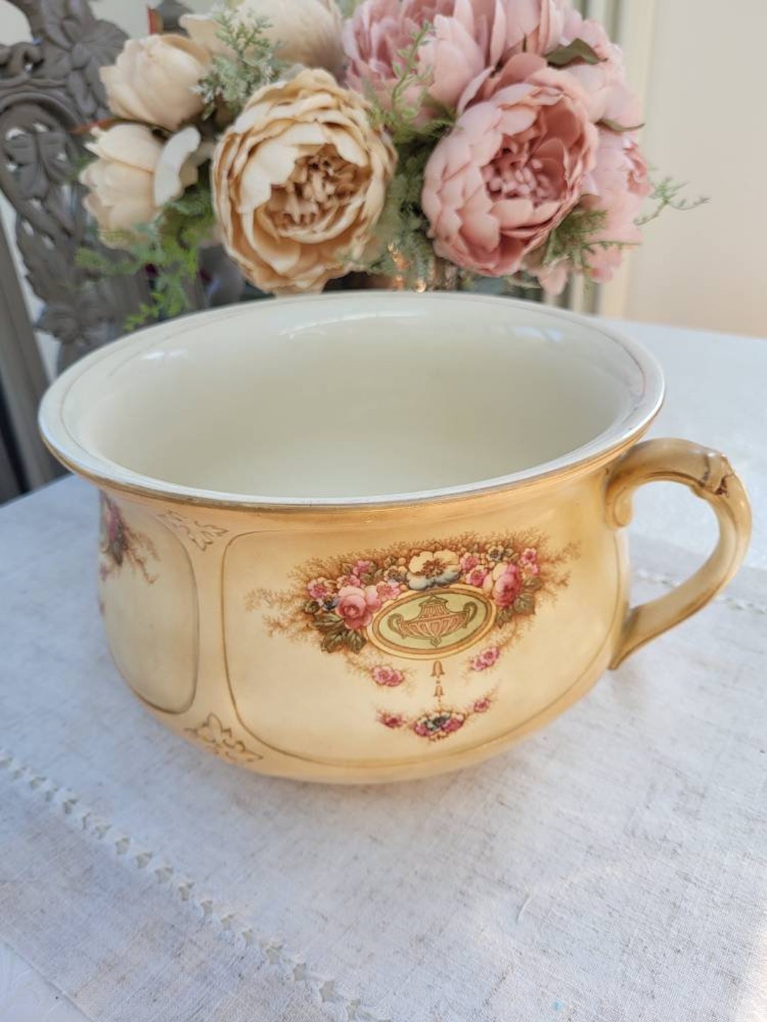 Stunning Vintage Decorative Chamber Pot Vintage Pot Etsy UK