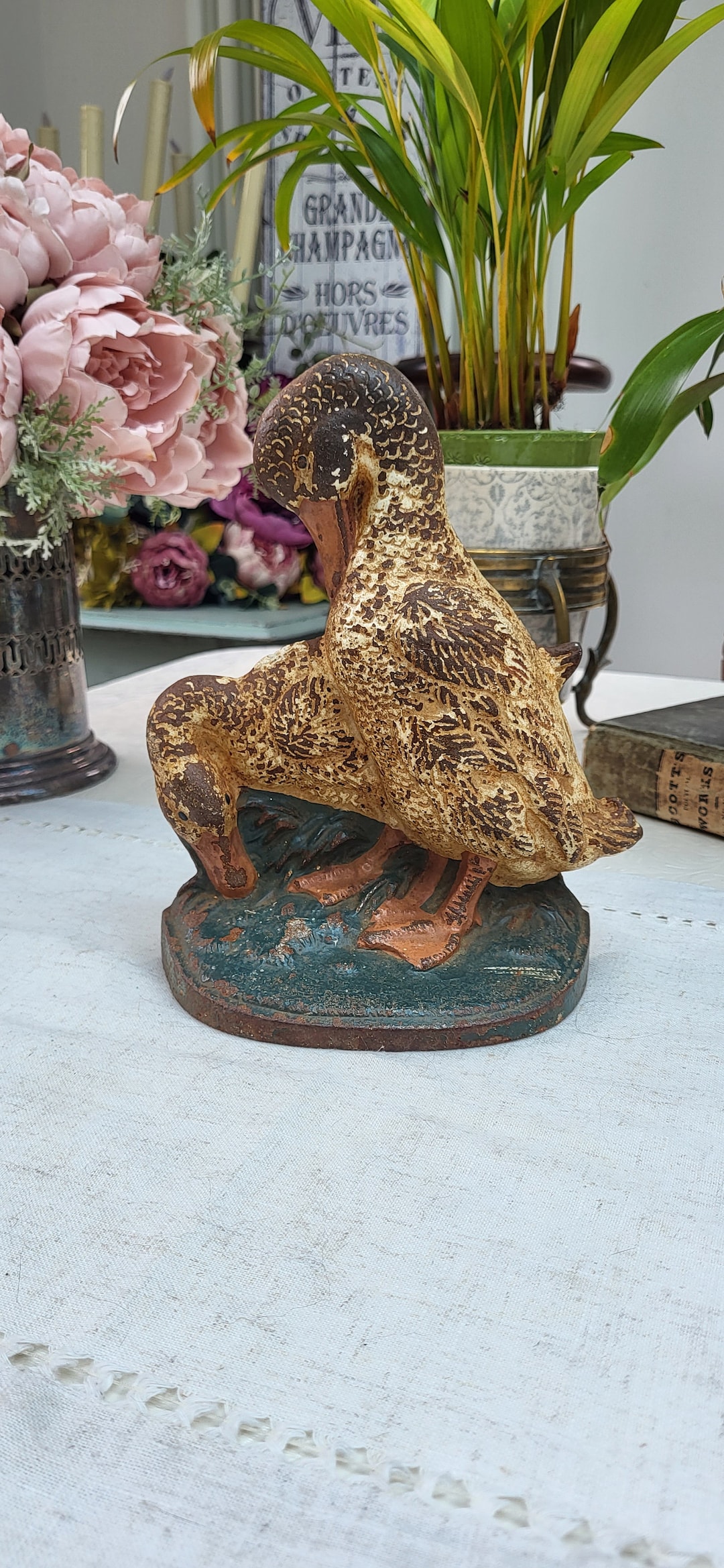 Cast Iron Antique Duck Door Stop Vintage Door Stop Ducks Etsy UK