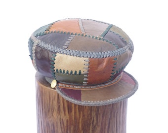 Handmade Leather Cap for Locs / Rasta Leather Hat / Designer Leather Tam for Dreadlocks / Jamaican Dreadlocks Crown / Rim 57 cm (item 434)