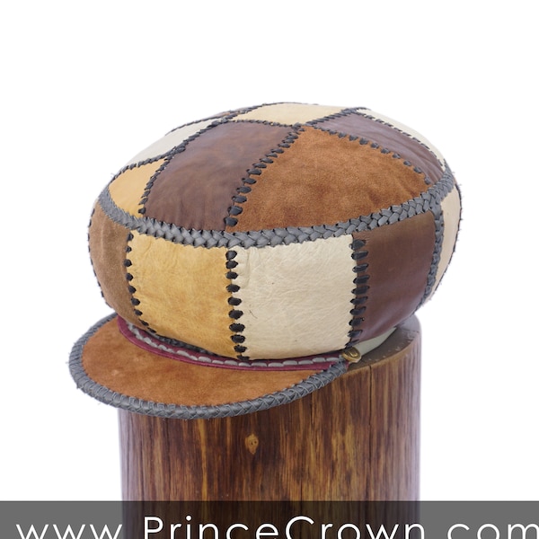 Leather Cap for Locs, Rasta Leather Tam, Handmade Leather Hat, Designer Leather Dreadlocs Hat | Rim fitted to 57 cm or 22 inches (item 261)