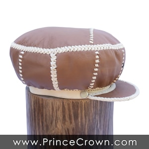 Rich Brown Rasta Leather Crown - Handmade in Jamaica worn by Reggae Icons Worldwide - ICON SERIES - Prince Crown plaza876 item 387