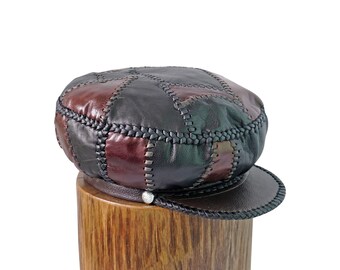 Rasta Leather Hat / Rastafarian Hat / Rasta Cap / Rasta Headwear / Rasta Leather Cap / Bob Marley Hat / Dread Hat / Dreadlocks Hat (397)