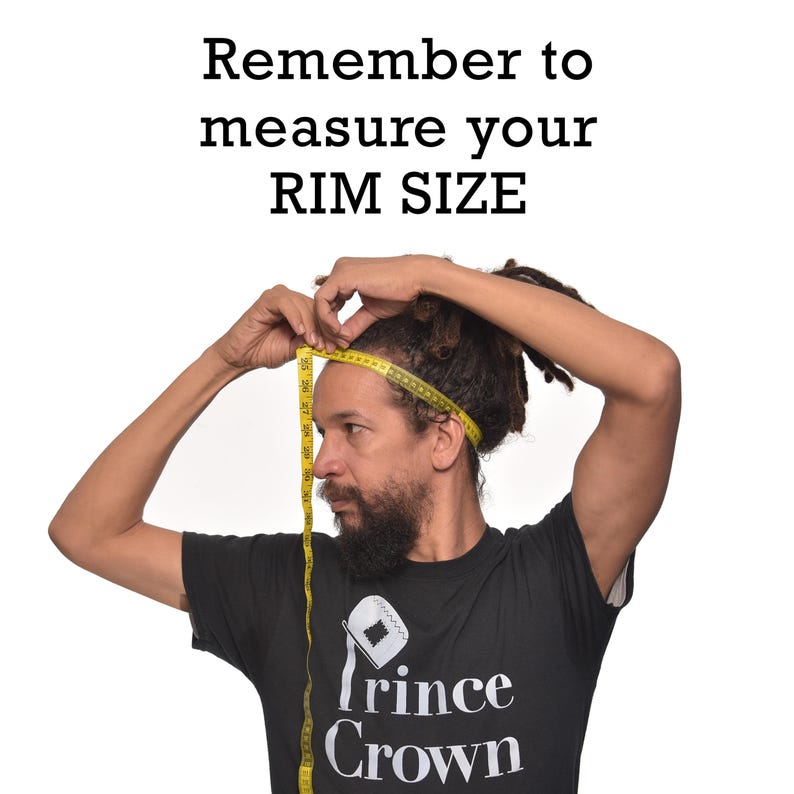 Leather Cap for Medium Length Locs - Classic Rasta Hat - Handmade Dreadlocks Crown - Rim 59cm I will measure