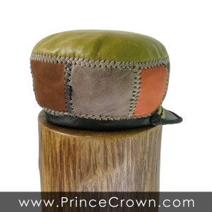 Leather Cap for Medium Length Locs - Classic Rasta Hat - Handmade Dreadlocks Crown - Rim 59cm image 3