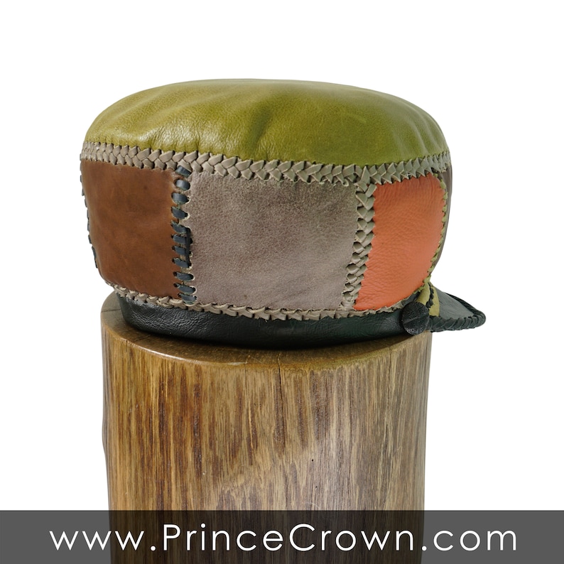 Leather Cap for Medium Length Locs - Classic Rasta Hat - Handmade Dreadlocks Crown - Rim 59cm image 3