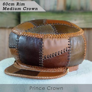 Gorra RastaUP Signature Series, sombrero de cuero Rasta, gorro para rastas, boina de cuero Natty Locs, sombrero de reggae vintage / gorra mediana con ala de 60 cm