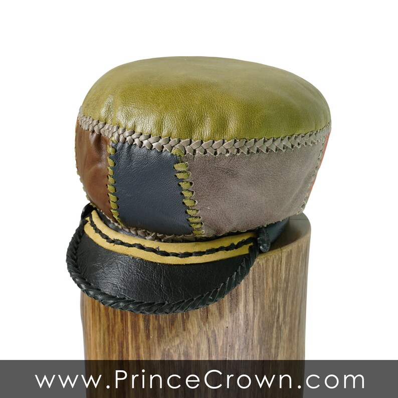Leather Cap for Medium Length Locs - Classic Rasta Hat - Handmade Dreadlocks Crown - Rim 59cm image 6