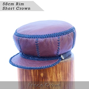 Patchwork Leather Cap For Locs | Handmade Dreadlock Hat | Jamaican Rasta Crown 58 cm / 22.8 inches