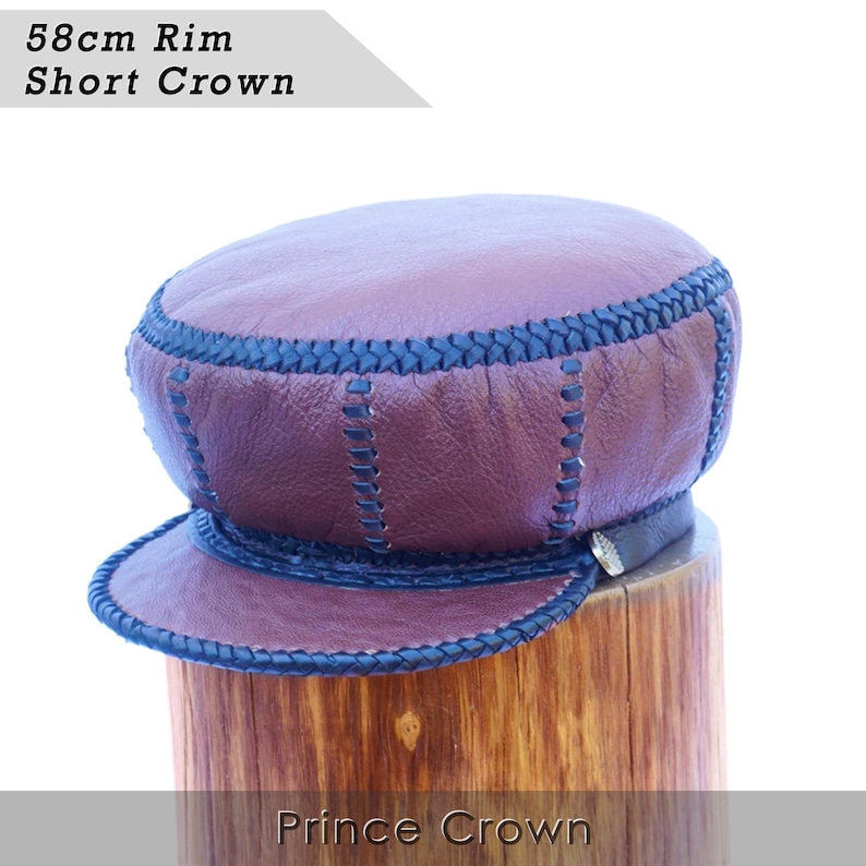 Patchwork Leather Cap For Locs | Handmade Dreadlock Hat | Jamaican Rasta Crown 58 cm / 22.8 inches
