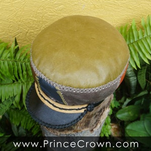 Leather Cap for Medium Length Locs - Classic Rasta Hat - Handmade Dreadlocks Crown - Rim 59cm image 8