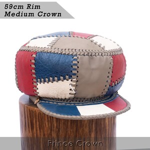 Sombrero Rasta de Cuero - Borde de 59 cm - Corona Mediana para Rastas - Gorra para Rastas - Sombrero de Cuero Hecho a Mano