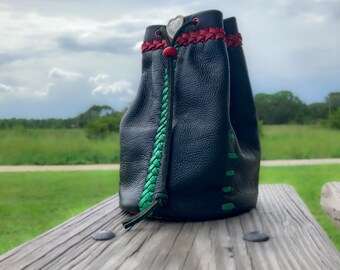 Handgefertigter Leder Beutel, Kleine Leder Tasche, Luxus Geldbeutel, Vintage Leder Geldbörse, Rasta Leder Beutel, Reggae Lederhandtasche, RastaUP Tasche