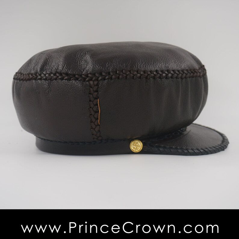 Plaza876 Rasta Leather Hat Jamaican Rasta Leather Crown Rastafarian Hat Rasta Leather Cap Hats for Dreadlocks item 398