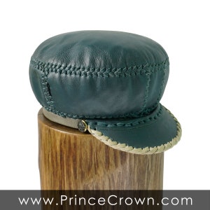 Blue Handmade Leather Rasta Dreadlocks Crown - RASTA LOXLEY SERIES - Rasta Hat for Short Locs or Hair Hand Made in Linstead (Item 413A)