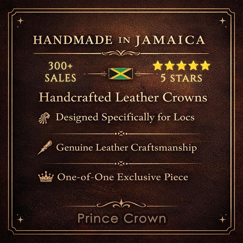 Patchwork Leather Cap For Locs | Handmade Dreadlock Hat | Jamaican Rasta Crown image 12