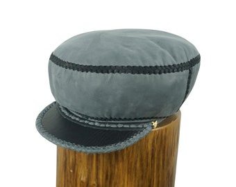 Kleine Ledermütze, Fitted Cap für Locs, Rasta Leder Tam, Rastafari Mütze, RastaUP Dreadlocks Headwear, Locs Cap | Rand 60 cm (Artikel 202246)