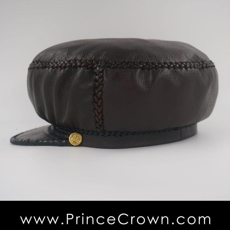 Plaza876 Rasta Leather Hat Jamaican Rasta Leather Crown Rastafarian Hat Rasta Leather Cap Hats for Dreadlocks item 398