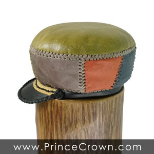 Leather Cap for Medium Length Locs - Classic Rasta Hat - Handmade Dreadlocks Crown - Rim 59cm image 5