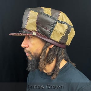 Hat For Locs | Handmade Leather Crown | Dreadlocks Cap | Rasta Leather Tam