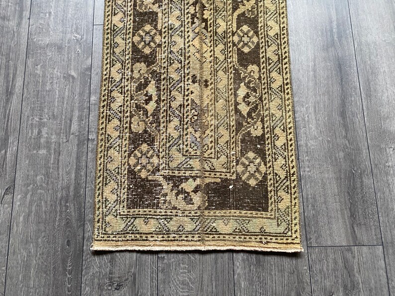 Kitchen Rug 1.8 x 11.5 ft Hallway Rug Patchwork Runner Rug Beige Runner Rug Antique Turkish Rug Vintage Turkish Rug Stair Rug