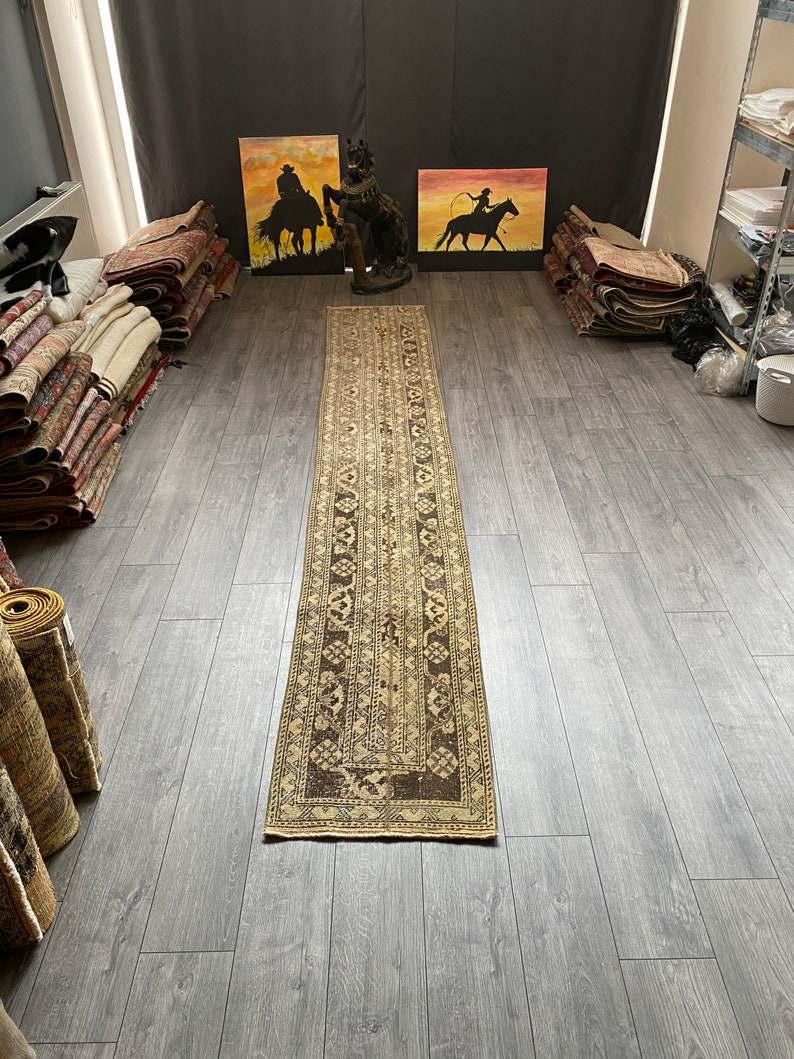 Kitchen Rug 1.8 x 11.5 ft Hallway Rug Patchwork Runner Rug Beige Runner Rug Antique Turkish Rug Vintage Turkish Rug Stair Rug