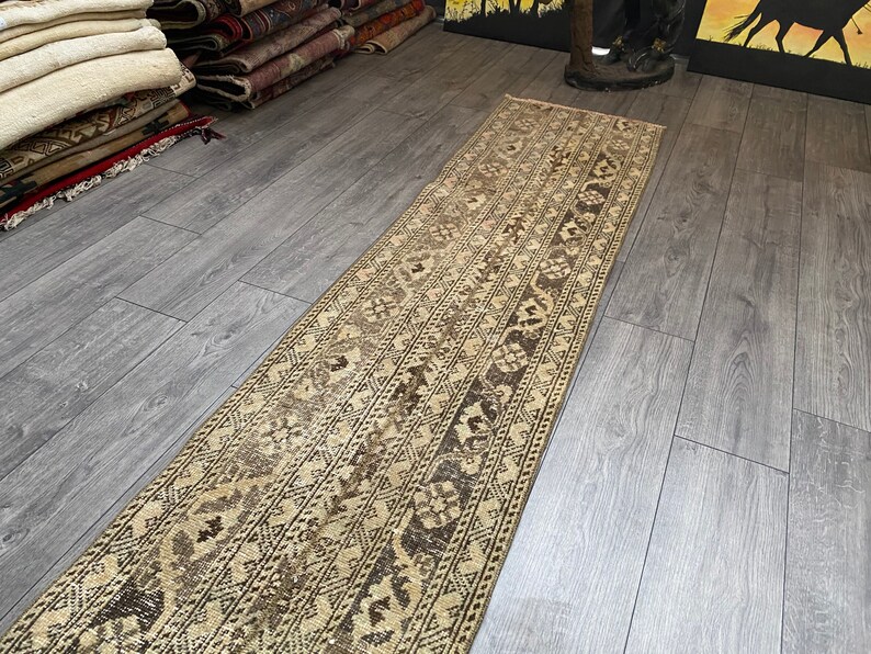 Kitchen Rug 1.8 x 11.5 ft Hallway Rug Patchwork Runner Rug Beige Runner Rug Antique Turkish Rug Vintage Turkish Rug Stair Rug