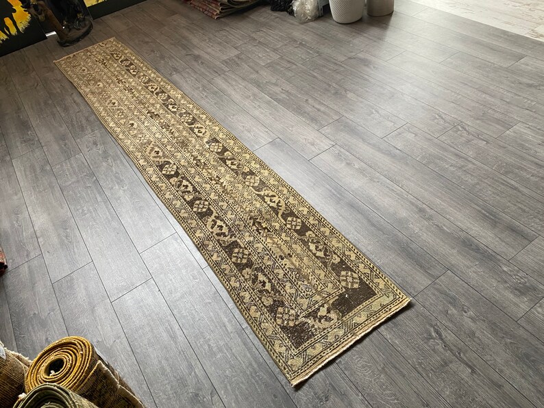 Kitchen Rug 1.8 x 11.5 ft Hallway Rug Patchwork Runner Rug Beige Runner Rug Antique Turkish Rug Vintage Turkish Rug Stair Rug