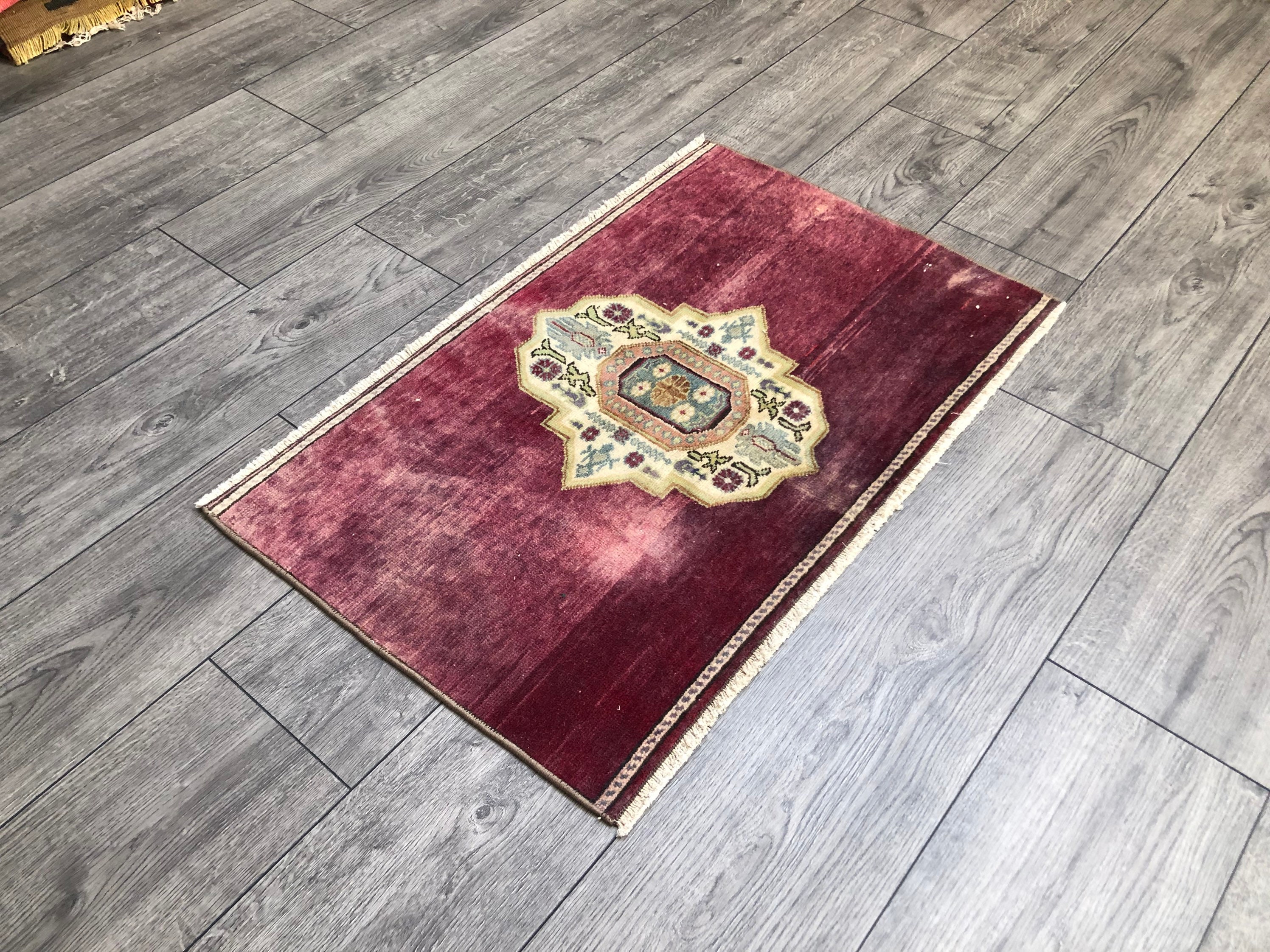 Small Vintage Rug Bathroom Rug Small Oriental Rug Small Etsy