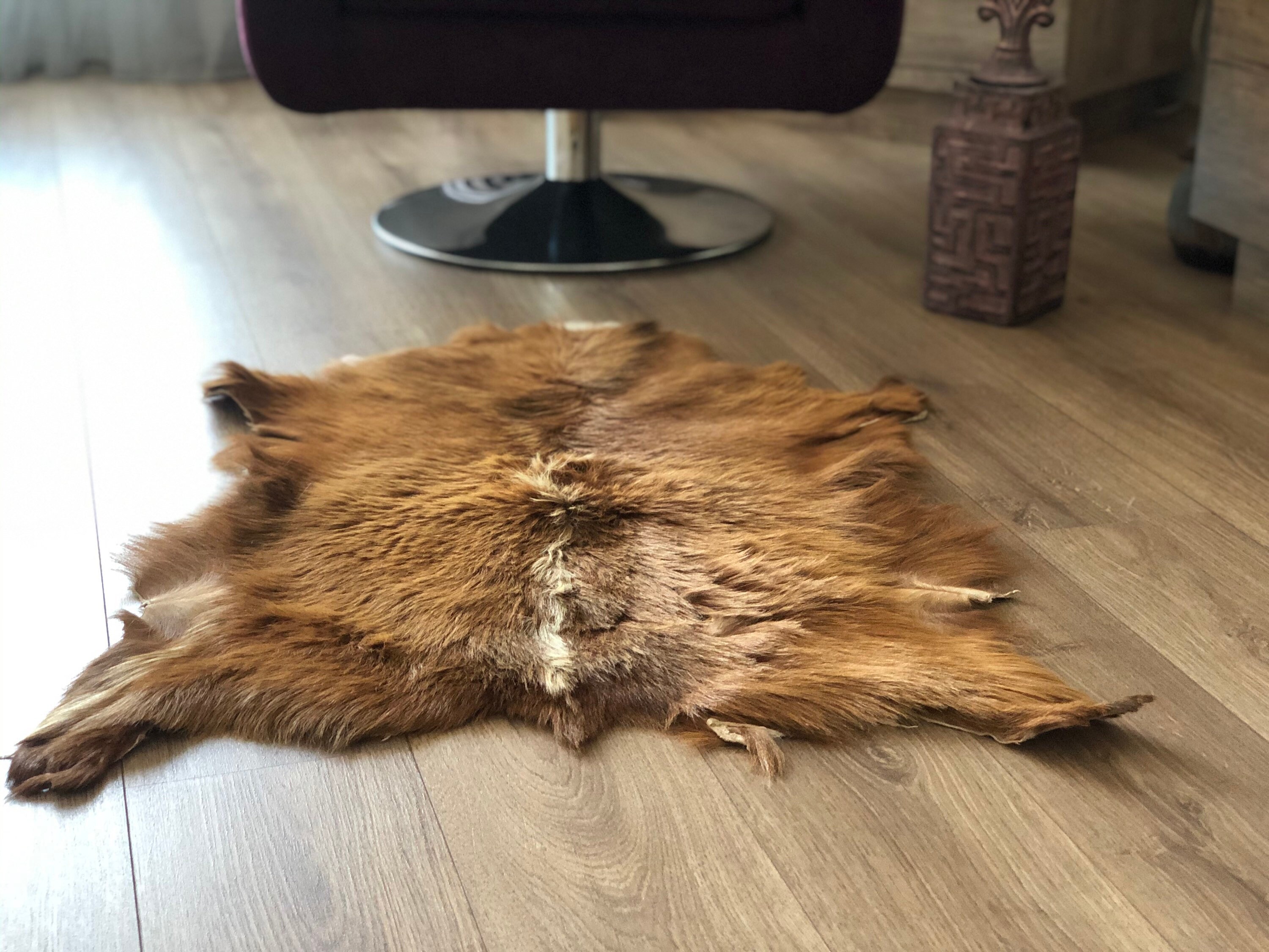 Goatskin rug shiny hair goat real goat rug leather rug pad Etsy
