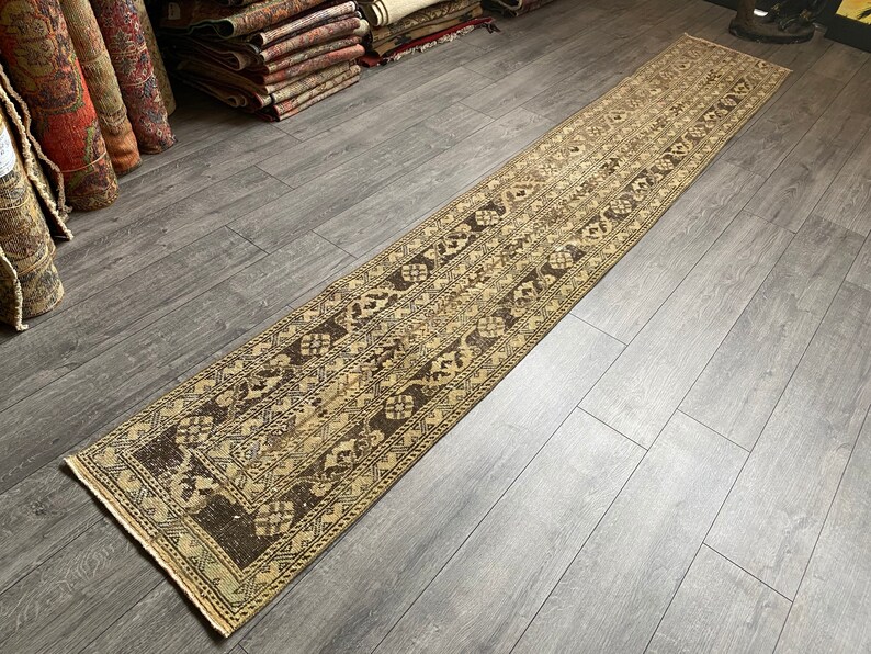 Kitchen Rug 1.8 x 11.5 ft Hallway Rug Patchwork Runner Rug Beige Runner Rug Antique Turkish Rug Vintage Turkish Rug Stair Rug