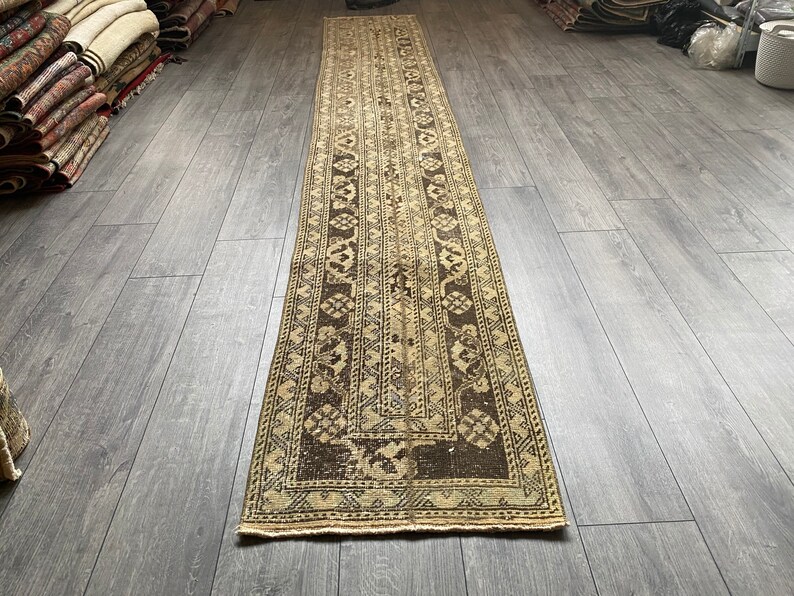 Kitchen Rug 1.8 x 11.5 ft Hallway Rug Patchwork Runner Rug Beige Runner Rug Antique Turkish Rug Vintage Turkish Rug Stair Rug
