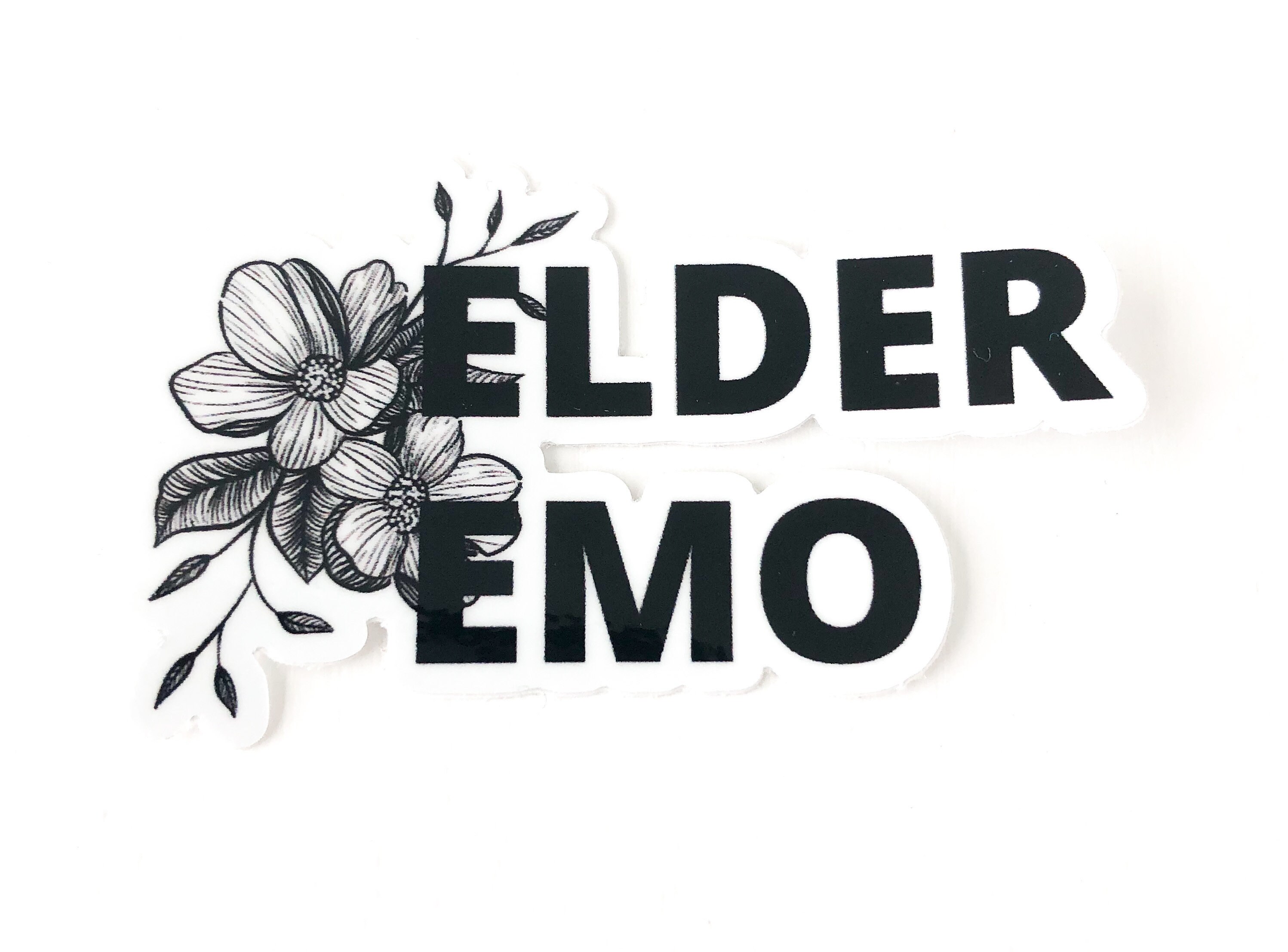 Elder Emo Floral Sticker- Emo Sticker- Pop Punk- Emo Gift- Laptop Sti…