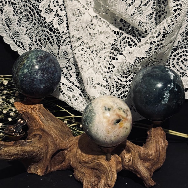 Green Jasper Spheres | Natural Crystal Sphere | Healing Crystals | Metaphysical Stones