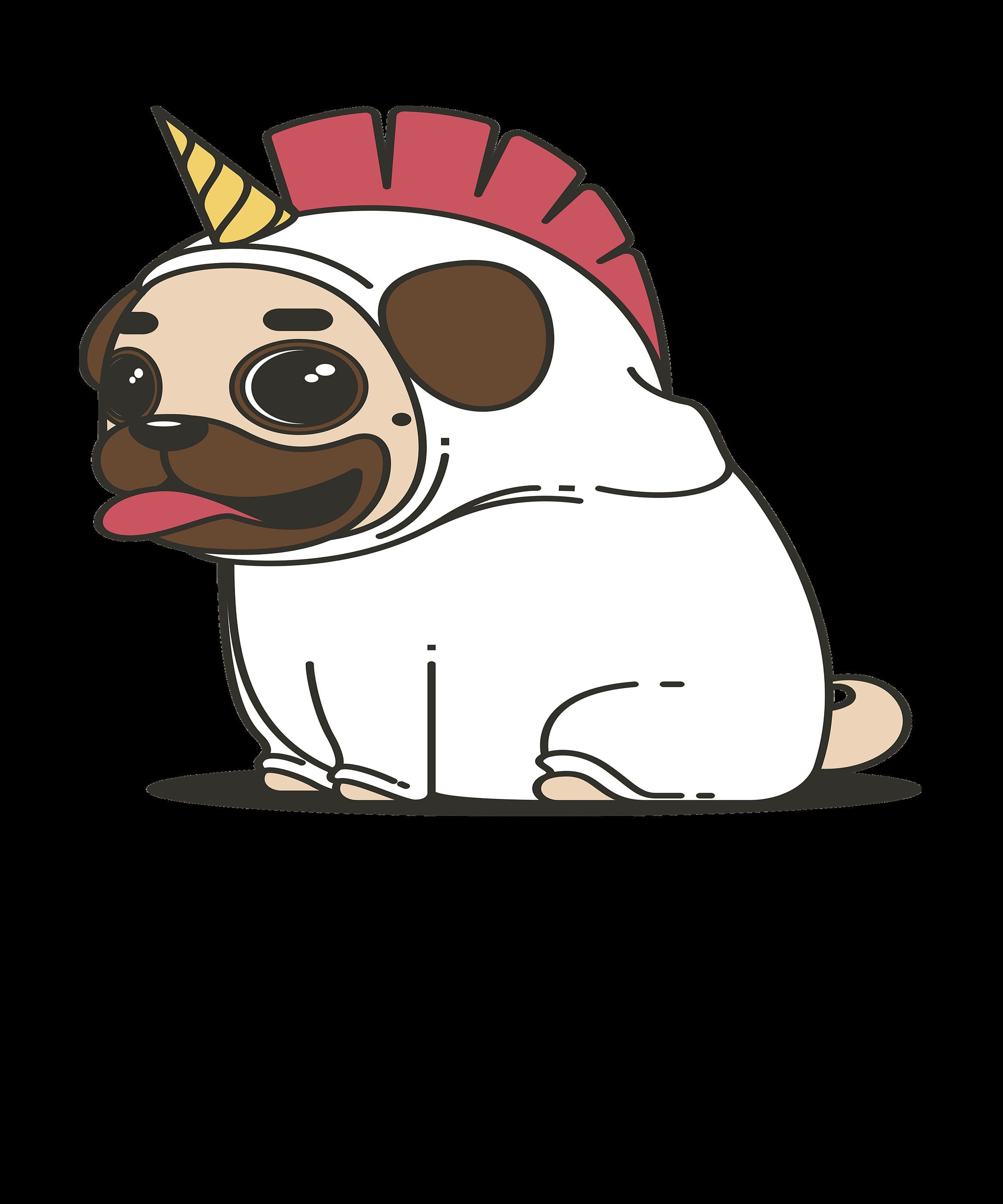 Pugicorn Svg Pug Svg Unicorn Svg Transparent Background Etsy