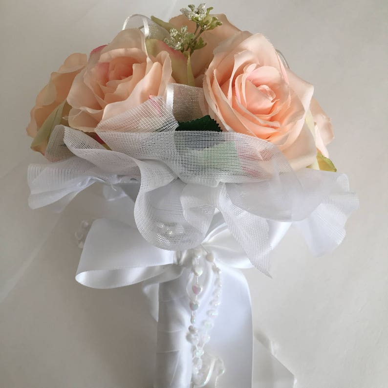 Silk Flowers Bouquet, Communion Bouquets, Bridesmaids Bouquets, Pink