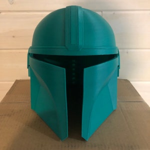 The Mandalorian inspired Raw 3D printed helmet and visor.