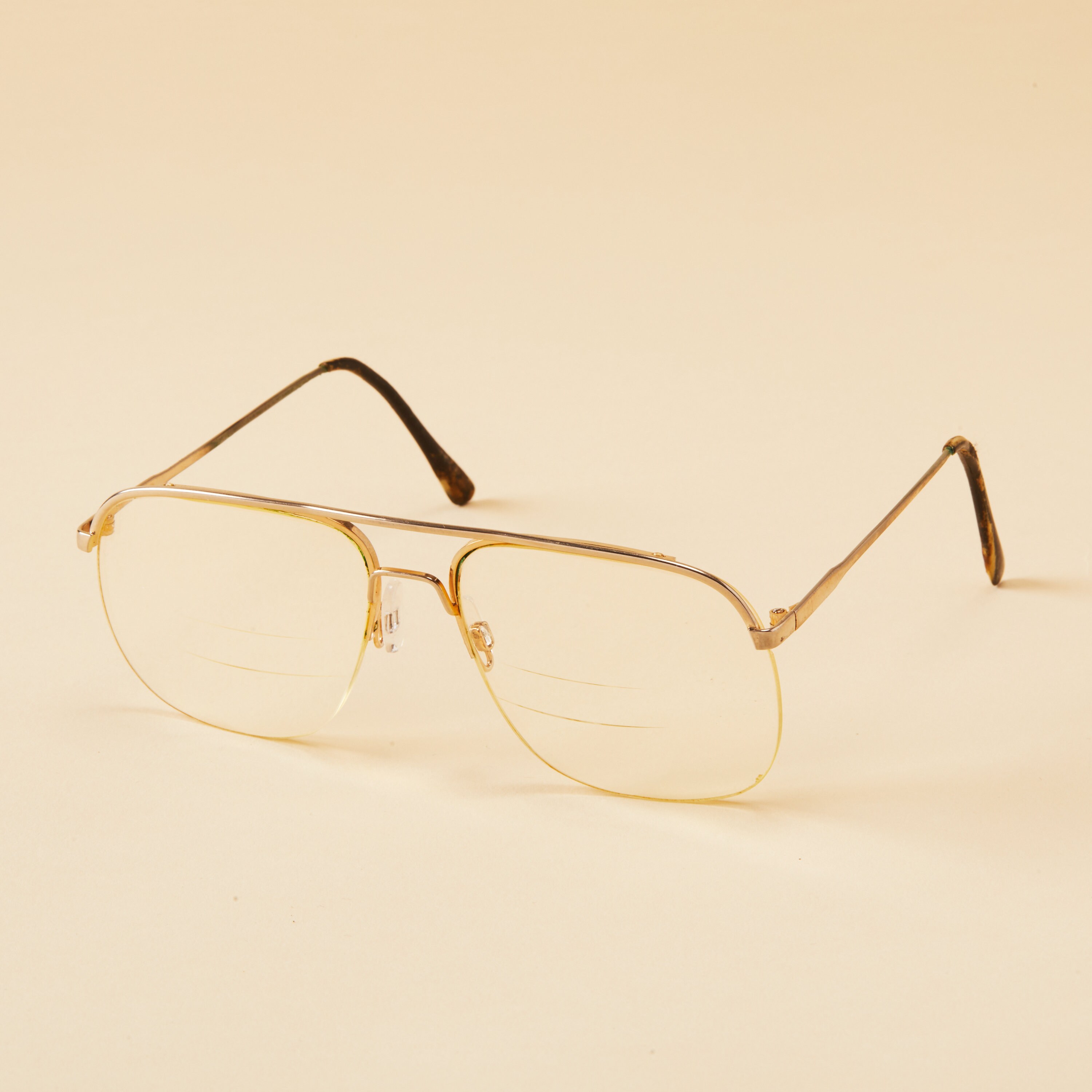 Vintage Double Bar Gold Rimless Aviator Eyeglass Frame Etsy