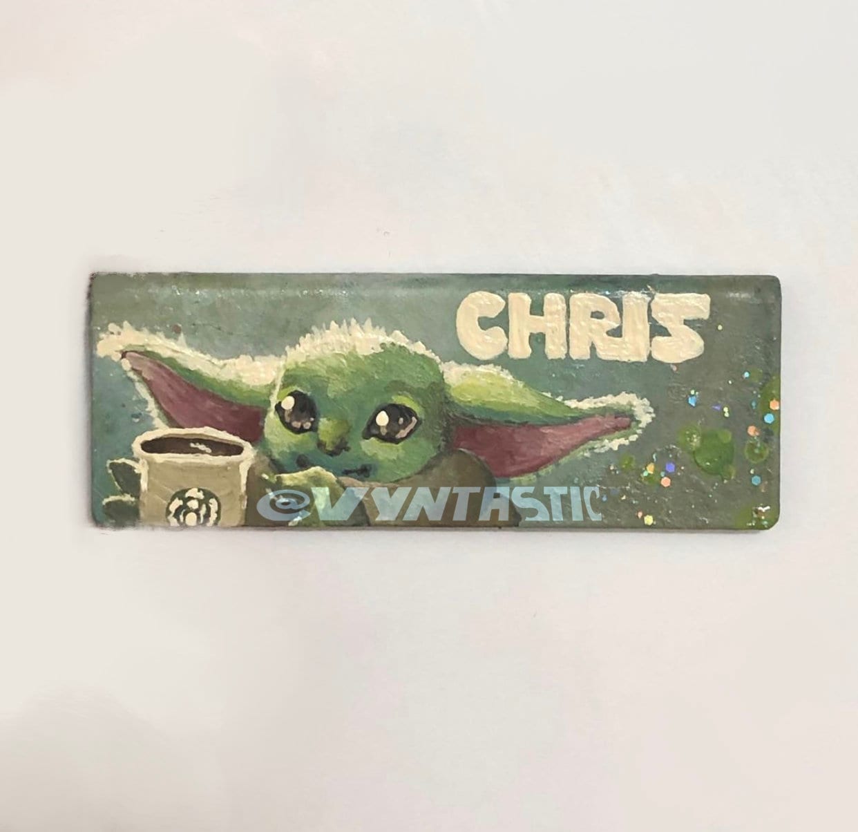Baby Yoda Starbucks Apron Name Tag - Etsy Israel