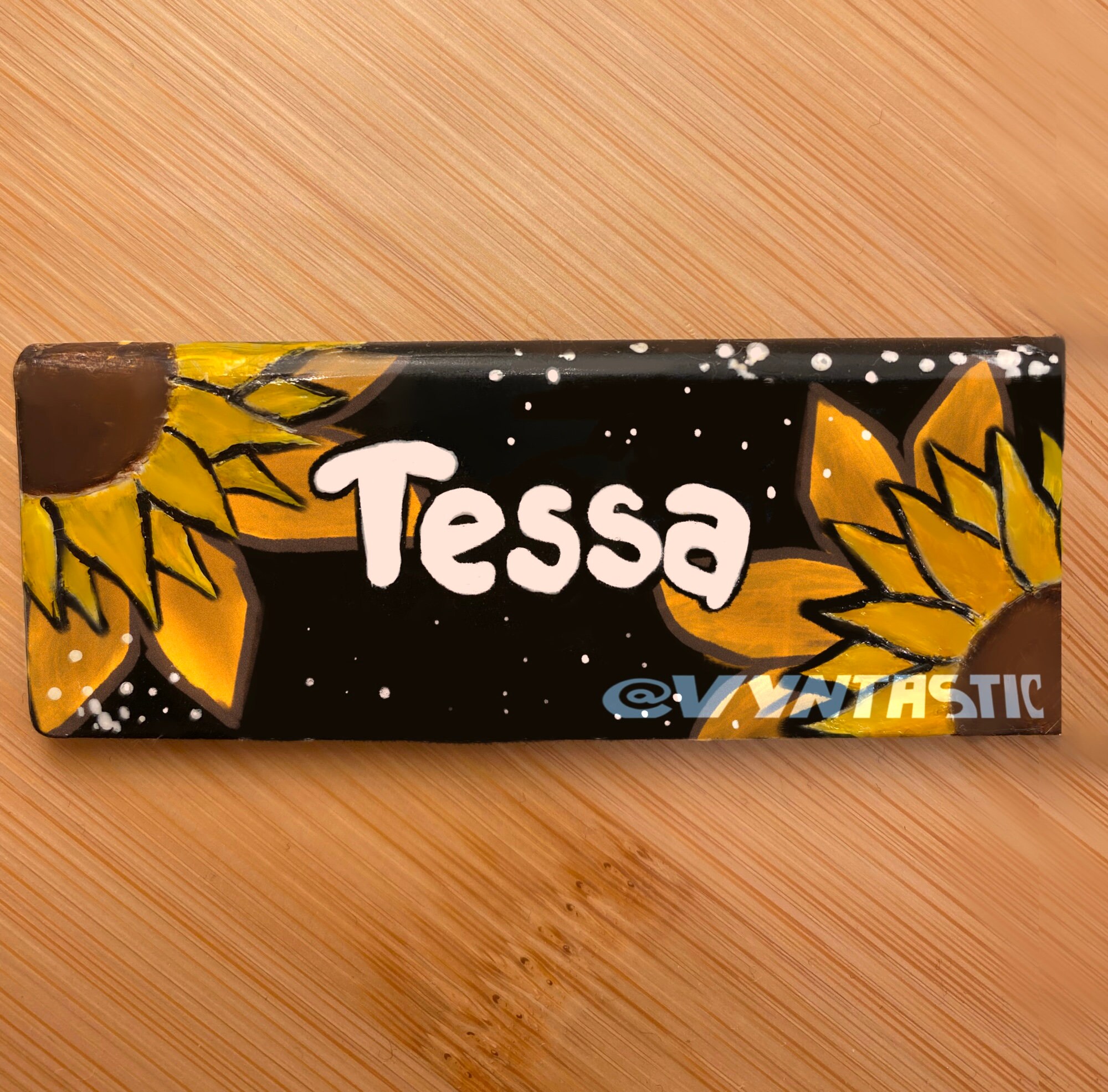 Sunflower Barista Apron Name Tag for Baristas and Customer Service