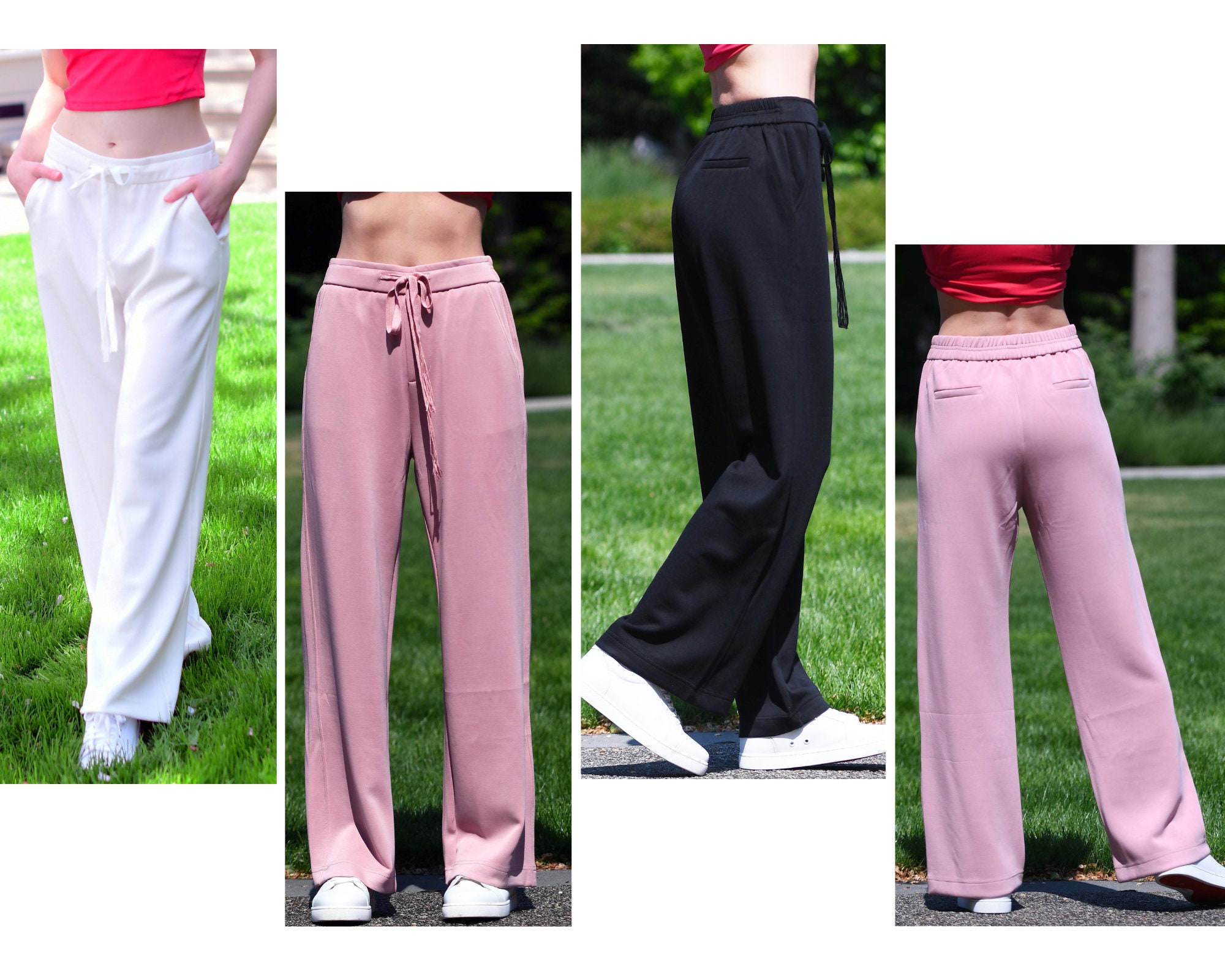 Women's elastic waist trousers
