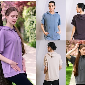 Womens Short Sleeve Hoodie Etsy Canada