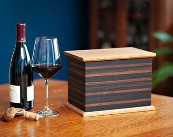 Cremation Urn Made from Wine and Whiskey Barrels