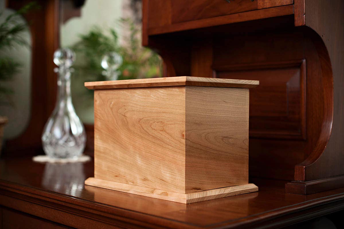 Cherry Cremation Urn Simple Modest Solid Wood Urn Etsy