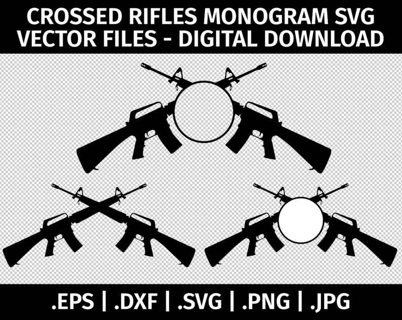 Download Crossed Rifles SVG / AR-15 Monogram Frames / Gun ...