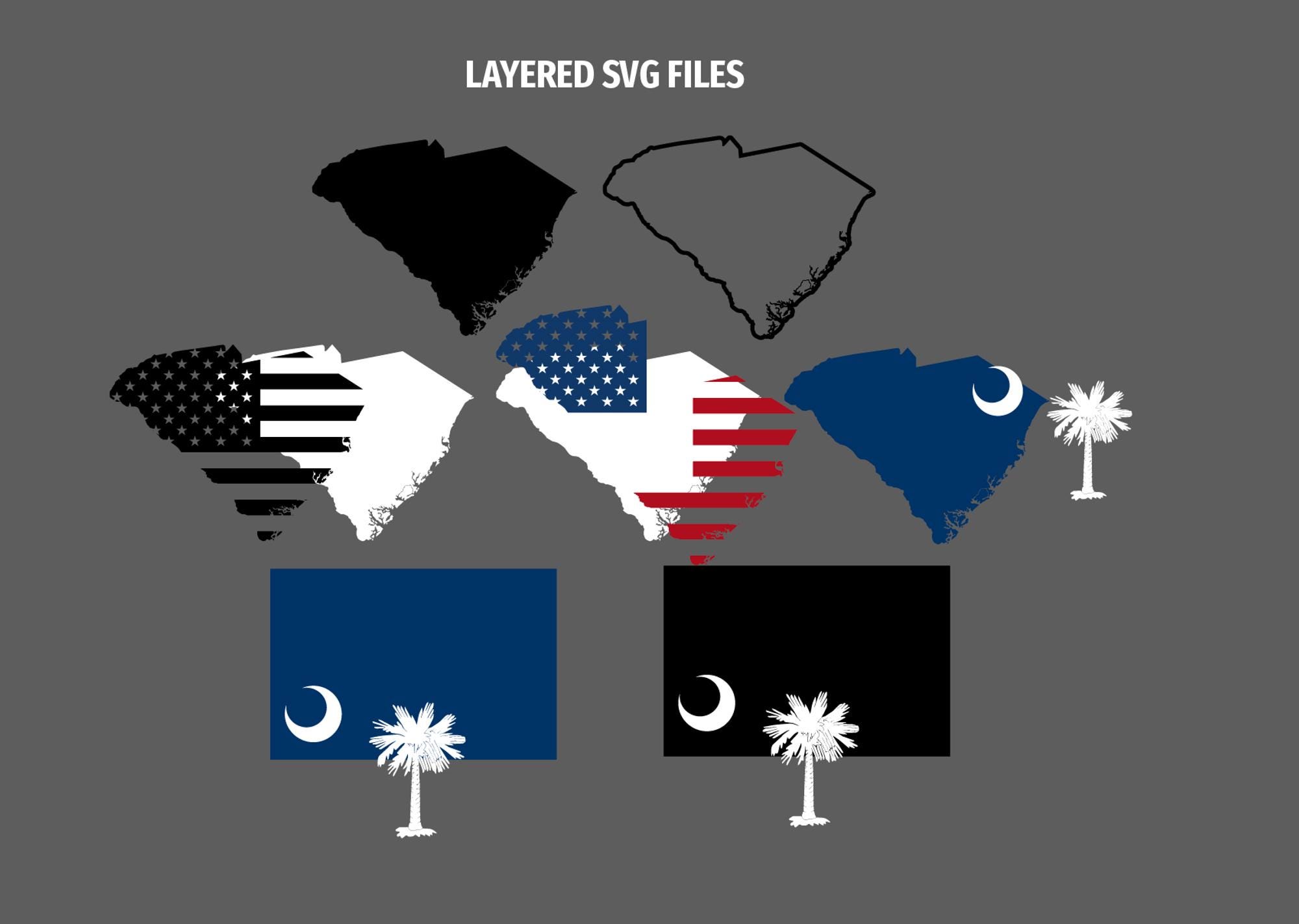 South Carolina State Flag SVG Vector Clip Art - Cut Files for Cricut ...